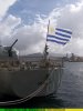 O bras�o de popa do atual ROU Uruguay veio do navio anterior com este nome.